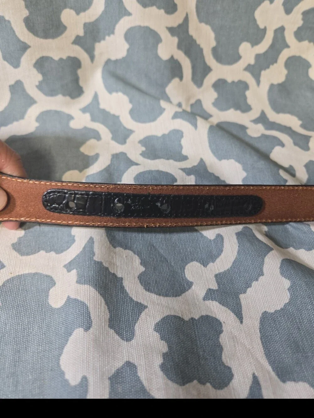 MENS black leather NOCONA western wear belt sz 44 NO BUCKLE